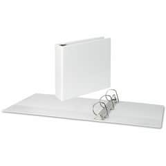 UNV20748 - Slant D-Ring View Binder, 3 Rings, 3" Capacity, 11 x 8.5, White, 3" Binder Capacity, 600 Sheet Capacity, 3 Ring, Fastener: Ring, Pocket: 2, Inside Front & Back, Polypropylene, White, Non-stick, 1 Each