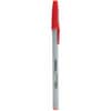 UNV27412 - Ballpoint Pen, 1 mm Medium, Conical Pen Point, Red Ink, Oil Based, Gray Stick, Red Barrel, Office, 12 / Dozen
