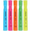 UNV08860 - Highlighter, Fluorescent Blue, Fluorescent Green, Fluorescent Pink, Fluorescent Orange, Fluorescent Yellow Ink, Blue Round, Green, Orange, Pink, Yellow Barrel, 1 Set