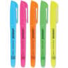 UNV08850 - Highlighter, Fluorescent Blue, Fluorescent Green, Fluorescent Orange, Fluorescent Pink, Fluorescent Yellow Ink, Blue, Green, Orange, Pink, Yellow Barrel, 1 Set