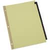 UNV20821 - Index Divider, 25 Printed Side Tab(s), Character, A-Z, 8.5" Divider Width x 11" Divider Length, Letter, 3 Hole Punched, Buff Paper Divider, Black Simulated Leather Tab(s), 30% Recycled