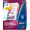 AVE11141 - Dividers, 12 Tabs, Ready Index, Multicolor Tabs (11141), 12 x Divider(s), 12 Tab(s), Digit, 1-12, 12 Tab(s)/Set, 8.5" Divider Width x 11" Divider Length, 3 Hole Punched, White Paper Divider