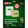 AVE5971 - High Visibility Labels, Permanent Adhesive, Laser, Neon Green, Paper, 30 / Sheet, 750 / Pack