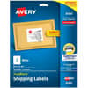 AVE8164 - Shipping Labels, Sure Feed, 3-1/3" x 4" , 150 White Labels (8164), 3 21/64" Width x 4" Length, Permanent Adhesive, Rectangle, Inkjet, Matte, White, Paper