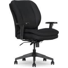 SRJ48967A - Chair, 5-star Base, Black, Memory Foam, Fabric, Armrest, 1 Each
