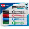AVE24409 - Marks A Lot Desk-Style Dry-Erase Markers, Broad Chisel Marker Point, Erasable, Washable, Blue, Black, Red, Green Ink, 4 / Pack