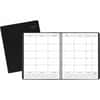 AAG7013005 - Planner, Monthly, 1 Year, January 2027 to December 2027, 1 Month Double Page Layout, 8" x 10" Sheet Size, Wire Bound, Simulated Leather, Black Cover, 1 Each