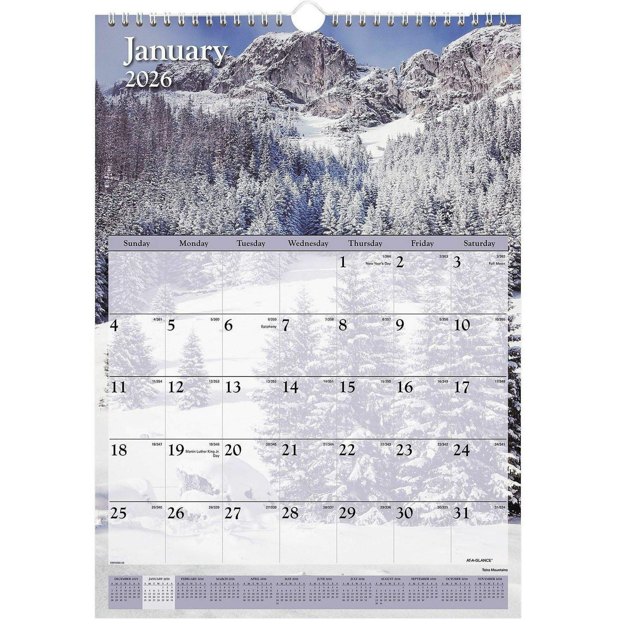 Scenic Wall Calendar by At-A-Glance AAGDMW20028 | OnTimeSupplies.com