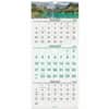 AAGDMW50328 - Scenic 3-Month Wall Calendar, Large, Monthly, 14 Month, December 2026 to January 2028, 3 Month Single Page Layout, 12" x 27" Sheet Size, White Sheet, Wire Bound, Multi, Chipboard, Paper, 1 Each