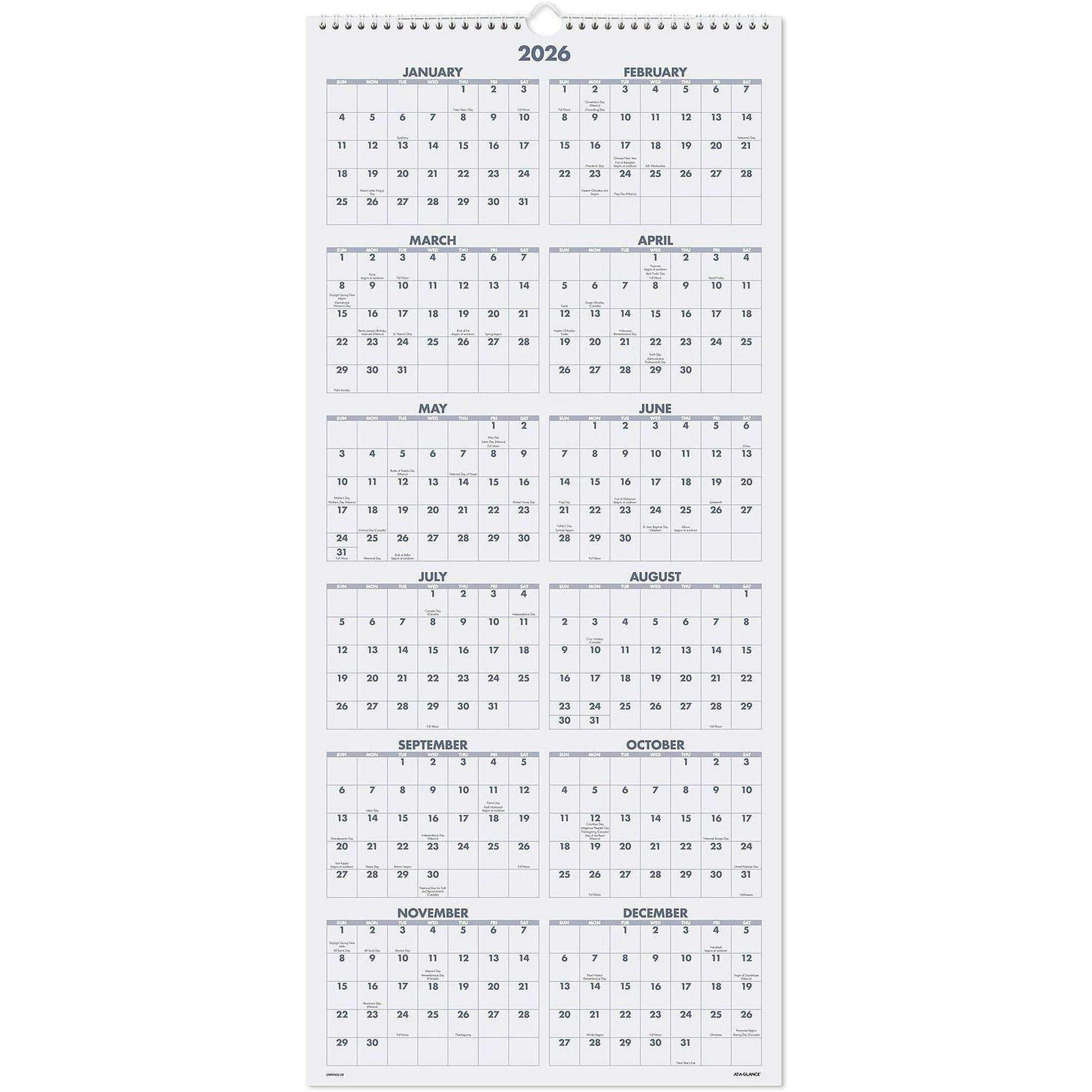 Scenic 3-Month Wall Calendar by At-A-Glance AAGDMW50328
