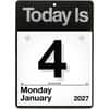 AAGK100 - "Today Is"Wall Calendar, Small, Julian Dates, Daily, 12 Month, January 2027 to December 2027, 1 Day Single Page Layout, 6" x 6" Sheet Size, White Sheet, White, Poly, Paper, 1 Each