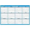 AAGPM20028 - Horizontal Reversible Erasable Wall Calendar, Large, Julian Dates, Yearly, 12 Month, January 2027 to December 2027, 36" x 24" Sheet Size, White Sheet, 1.25" x 1.25" Block, Blue, Gray, Laminate, 1 Each