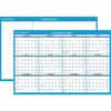 AAGPM20028 - Horizontal Reversible Erasable Wall Calendar, Large, Julian Dates, Yearly, 12 Month, January 2026 to December 2026, 36" x 24" Sheet Size, White Sheet, 1.25" x 1.25" Block, Blue, Gray, Laminate