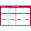 AAGPM2628 - Vertical Horizontal Reversible Erasable Wall Calendar, Large, Julian Dates, Yearly, 12 Month, January 2027 to December 2027, 36" x 24" Sheet Size, White Sheet, 1.25" x 1.25" , 1.38" Block, Red, Blue