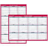 AAGPM2628 - Vertical Horizontal Reversible Erasable Wall Calendar, Large, Julian Dates, Yearly, 12 Month, January 2026 to December 2026, 36" x 24" Sheet Size, White Sheet, 1.25" x 1.25" , 1.38" Block, Red, Blue