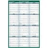 AAGPM31028 - Vertical Reversible Erasable Wall Calendar, Extra Large, Julian Dates, Yearly, 12 Month, January 2027 to December 2027, 48" x 32" Sheet Size, White Sheet, Green, Laminate, 1 Each