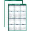 AAGPM31028 - Vertical Reversible Erasable Wall Calendar, Extra Large, Julian Dates, Yearly, 12 Month, January 2026 to December 2026, 48" x 32" Sheet Size, White Sheet, Green, Laminate