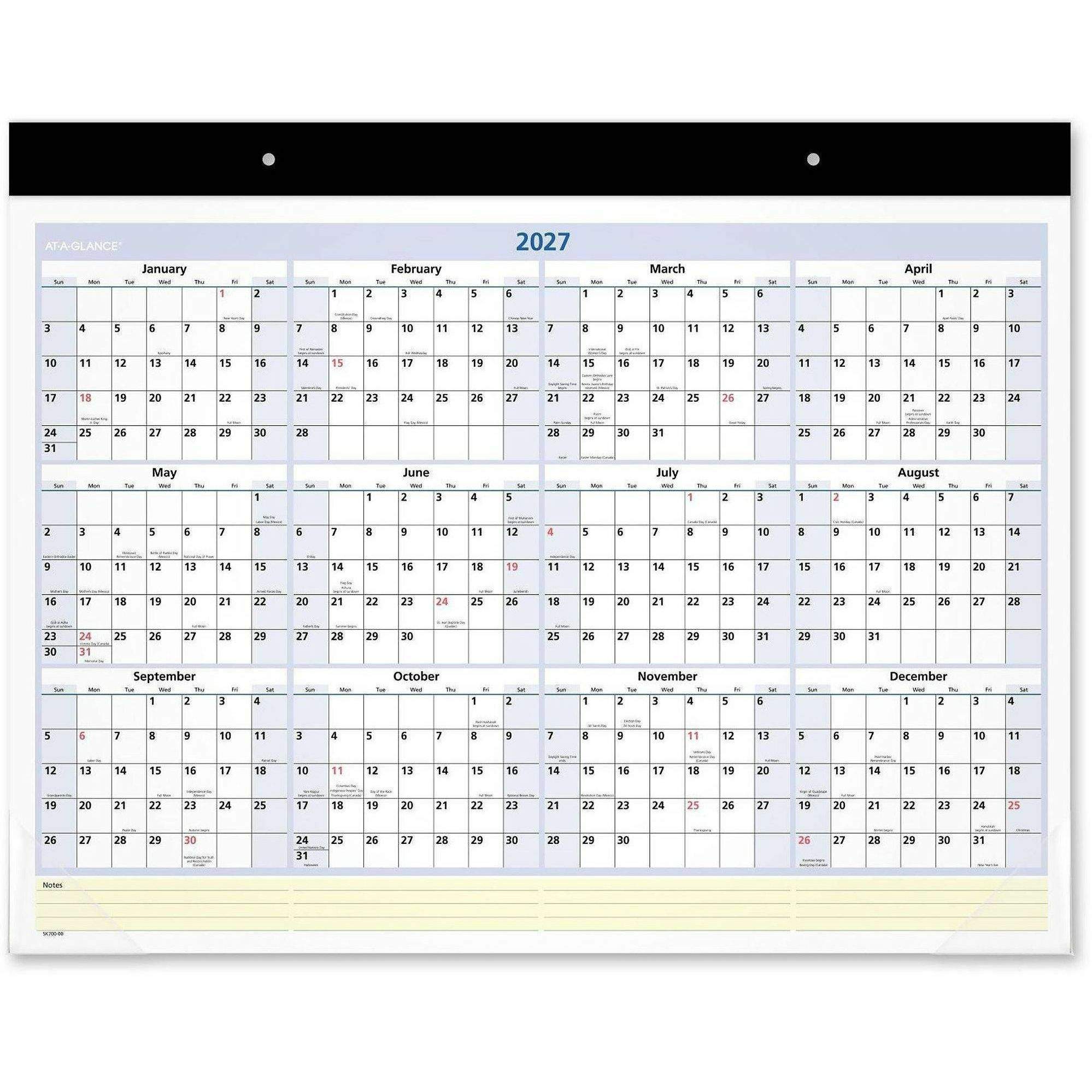 QuickNotes Monthly Desk Pad Calendar by At-A-Glance AAGSK70000