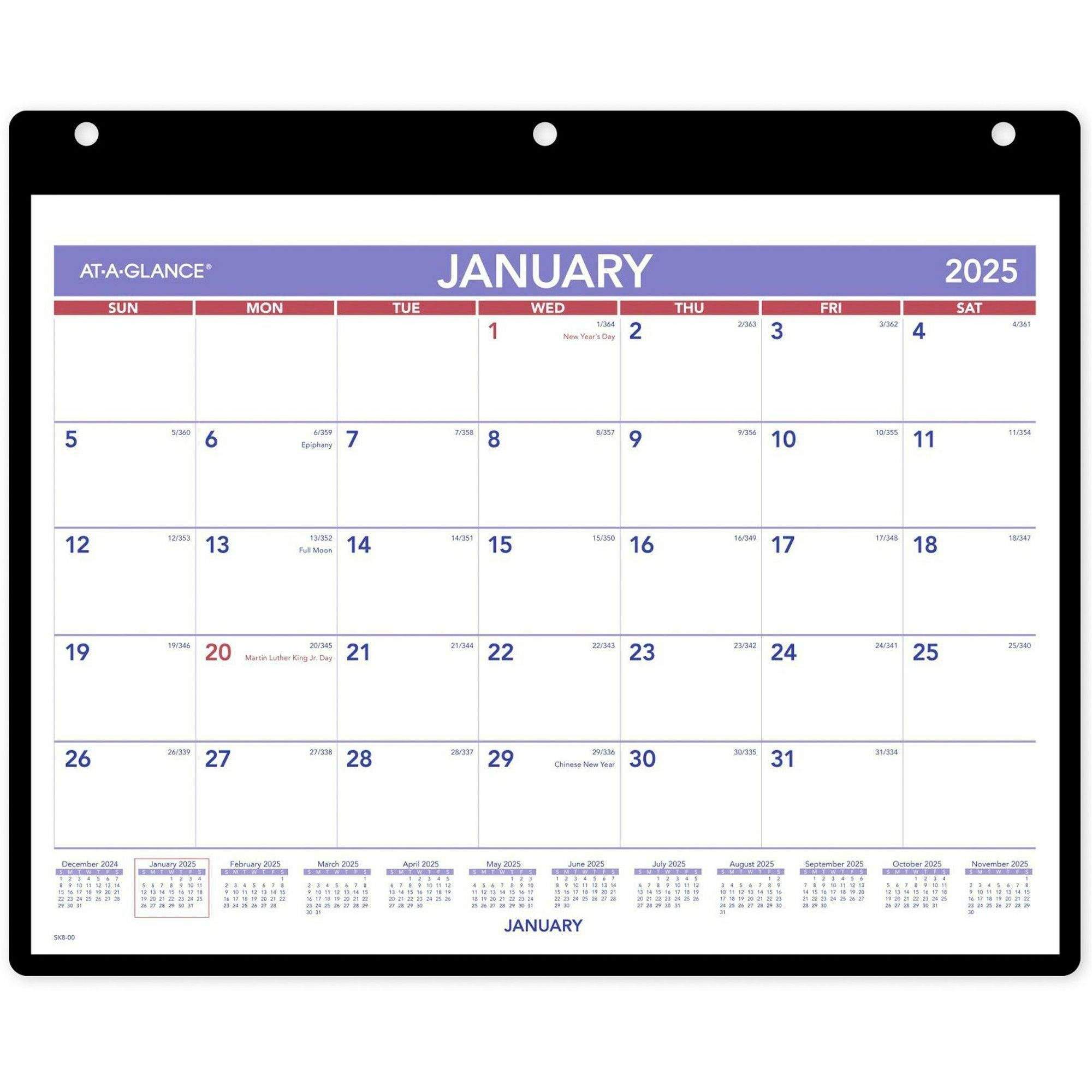 Monthly Desk Wall Calendar with Jacket by At-A-Glance AAGSK800