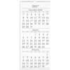 AAGSW11528 - 3-Month Wall Calendar, Large, Monthly, 15 Month, December 2025 to February 2027, 3 Month Single Page Layout, 12" x 27" Sheet Size, White Sheet, Wire Bound, Blue, White, Paper, 1 Each