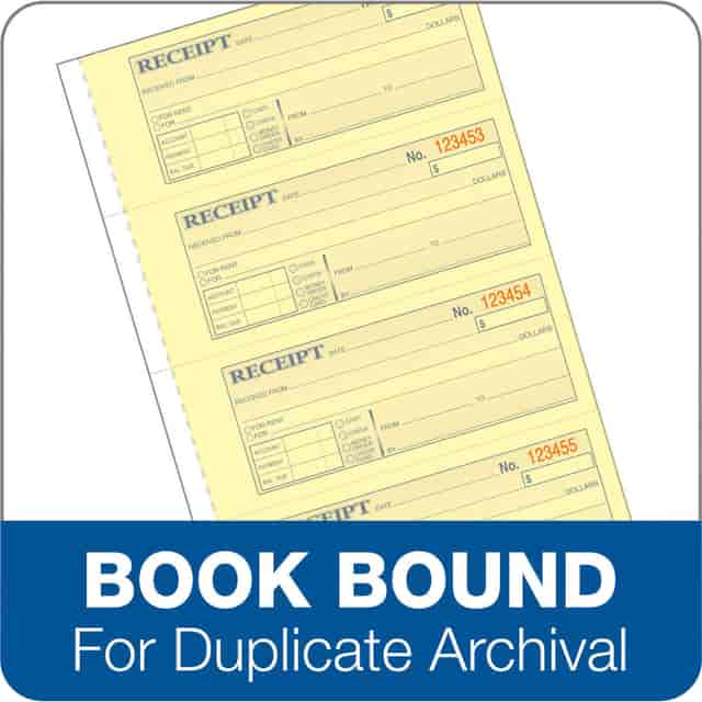 Adams Carbonless Money/Rent Receipt Book, 3-Part, 7 5/8" X 11", Book Of