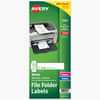 AVE2181 - Mini-Sheets File Folder Labels, 2/3" x 3-7/16" , 300ct (2181), x 21/32" Width x 3 7/16" Length, Permanent Adhesive, Rectangle, Laser, Inkjet, Matte, White, Paper
