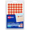 AVE05051 - Color-Coding Labels, 1/2" Diameter, Removable Adhesive, Round, Red, Paper, Self-adhesive, 60 / Sheet, 840 / Pack