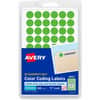 AVE05052 - Color-Coding Labels, 1/2" Diameter, Removable Adhesive, Round, Neon Green, Paper, Self-adhesive, 60 / Sheet, 840 / Pack