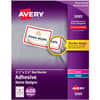 AVE5095 - Name Badge Label, 2 21/64" Width x 3 3/8" Length, Removable Adhesive, Rectangle, Inkjet, Laser, Matte, White, Red, Red Border, Film, PVC-free, Flexible, Peel-off, Removable, Durable, Self-adhesive