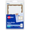 AVE5146 - Border Print or Write Name Tags, 2 21/64" Width x 3 3/8" Length, Removable Adhesive, Rectangle, Inkjet, Laser, Matte, White, Gold, Gold Border, Paper