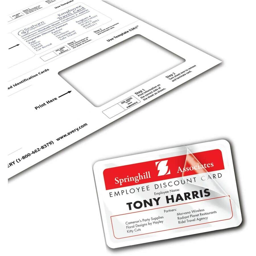 Self-laminating ID Cards by Avery® AVE5361 | OnTimeSupplies.com