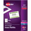 AVE5390 - Name Badge Inserts, Laser, Inkjet, White, 400 / Box