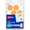 AVE05476 - 1-1/4" Color-Coding Labels, 1 1/4" Diameter, Removable Adhesive, Round, Laser, Orange, 12 / Sheet, 400 / Pack