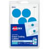 AVE05496 - 1-1/4" Color-Coding Labels, 1 1/4" Diameter, Removable Adhesive, Round, Laser, Inkjet, Light Blue, 12 / Sheet, 400 / Pack