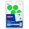 AVE05498 - 1-1/4" Color-Coding Labels, 1 1/4" Diameter, Removable Adhesive, Round, Laser, Neon Green, 12 / Sheet, 400 / Pack