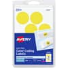 AVE05499 - 1-1/4" Color-Coding Labels, 1 1/4" Diameter, Removable Adhesive, Round, Laser, Neon Yellow, 12 / Sheet, 400 / Pack