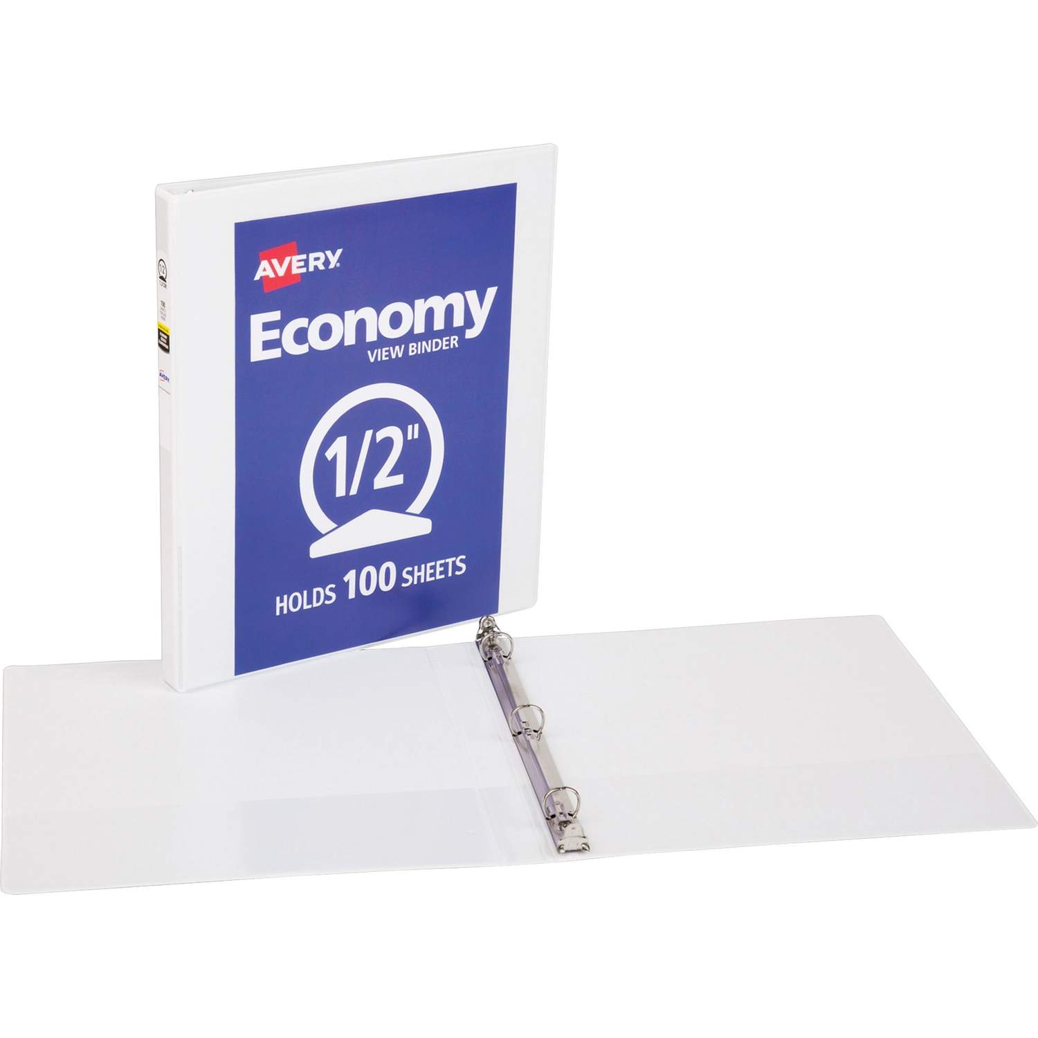 CAPACIDAD Poly Ronda Anillo View Binder, 1/2" Economía, 6/unidades, Color Blanco