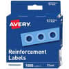 AVE05722 - Hole Reinforcement Label Rings, 0.3" Diameter, 0.25" Maximum Capacity, Round, Clear, Polyvinyl, 1000 / Pack