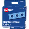 AVE05722 - Hole Reinforcement Label Rings, 0.3" Diameter, 0.25" Maximum Capacity, Round, Clear, Polyvinyl, 1000 / Pack