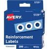 AVE05729 - White Self-Adhesive Reinforcement Labels, 0.3" Diameter, 0.25" Maximum Capacity, Round, White, 200 / Pack