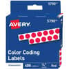 AVE05790 - 1/4" Color-Coding Labels, 1/4" Diameter, Permanent Adhesive, Round, Red, 450 / Pack