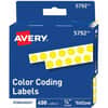 AVE05792 - 1/4" Color-Coding Labels, 1/4" Diameter, Permanent Adhesive, Round, Yellow, 450 / Pack