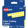 AVE05792 - 1/4" Color-Coding Labels, 1/4" Diameter, Permanent Adhesive, Round, Yellow, Self-adhesive, 450 / Pack