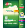 AVE5866 - TrueBlock File Folder Labels, 2/3" Width x 3 7/16" Length, Permanent Adhesive, Rectangle, Inkjet, Laser, Matte, Green, Paper, 30 / Sheet, 50 Total Sheets, 1500 Total Label(s), 1500 / Box