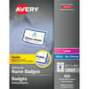 AVE5895 - Flexible Name Badges, - HeightRemovable Adhesive, Laser, Inkjet, Blue Border, 8 / Sheet, 400 / Box