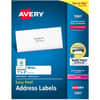 AVE5961 - White Rectangle Labels with Sure Feed Technology, 1" Height x 4" Width, Permanent Adhesive, Rectangle, Laser, Inkjet, Matte White, Paper, 20 / Sheet, 5000 / Box