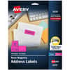 AVE5970 - High Visibility Neon ID Labels, Permanent Adhesive, Laser, Neon Pink, Paper, 30 / Sheet, 750 / Pack