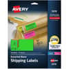 AVE5978 - 2"x4" Neon Shipping Labels, Sure Feed, 150 Labels (5978), x 2" Width x 4" Length, Permanent Adhesive, Rectangle, Laser, Inkjet, Matte, Neon Magenta, Neon Green, Neon Yellow, Paper, 10 / Sheet