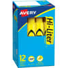 AVE07742 - Desk Style Highlighters, Chisel Marker Point, Yellow Ink, Yellow Barrel, 1 Dozen