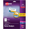 AVE8395 - Adhesive Name Badges, 2 21/64" Width x 3 3/8" Length, Removable Adhesive, Rectangle, Inkjet, Laser, Matte, White, Film, PVC-free, Customizable, Flexible, Curl Resistant, Self-adhesive, 8 / Sheet